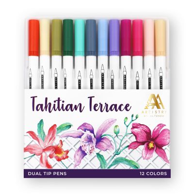 Tahitian Terrace Brush & Fine Tip Pens (Water Based)