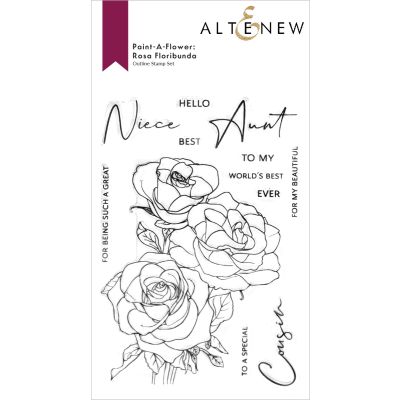 Paint_A-Flower: Rosa Floribunda Outline Stamp