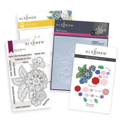 Altenew Folk Art Flowers Stamp, Die, Stencil & Embossing Folder