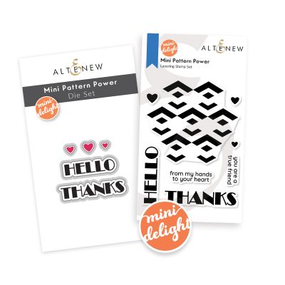 Altenew mini delight mini pattern power stamp and die set for cardmaking and paper crafts.  UK Stockist, Seven Hills Crafts
