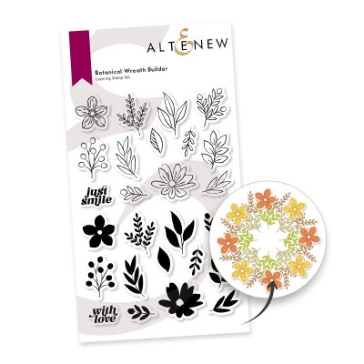 Altenew Botanical Wreath Builder Stamp set for cardmaking and paper crafts.  UK Stockist, Seven Hills Crafts