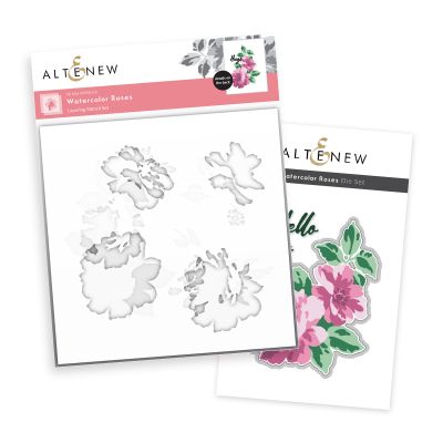 Altenew watercolor roses stencil and die set for cardmaking and paper crafts.  UK Stockist, Seven Hills Crafts