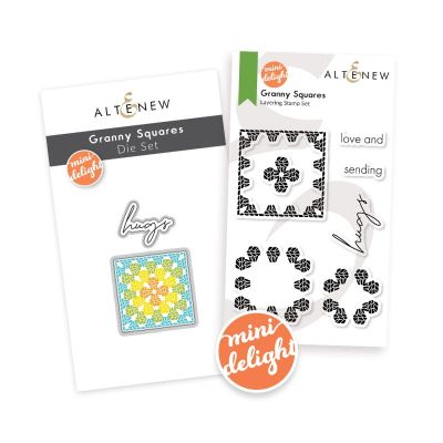 Altenew mini delight granny squares stampd and die set for cardmaking and paper crafts.  UK Stockist, Seven Hills Crafts