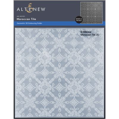 Altenew moroccan tile 3d embossing folder for cardmaking and paper crafts.  UK Stockist, Seven Hills Crafts