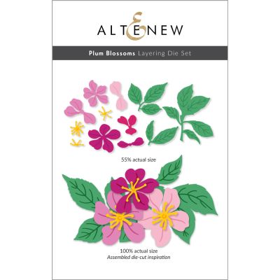 Altenew plum blossoms layering die set for cardmaking and paper crafts.  UK Stockist, Seven Hills Crafts