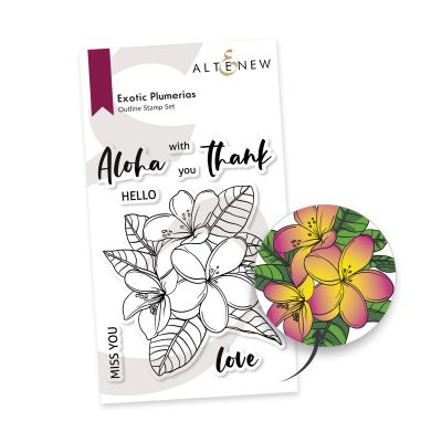 Altenew exotic plumerias for cardmaking and paper crafts.  UK Stockist, Seven Hills Crafts