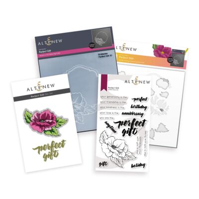 Altenew Perfect Gift Bundle Kit including Stamp, Die, Embossing Folder and Stencil 