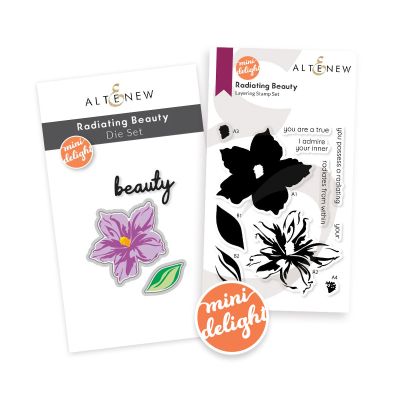 radiating beauty stamp and die by altenew for cardmaking and paper crafting available from Seven Hills Crafts, UK Stockist, 5 star rated for customer service, speed of delivery and value