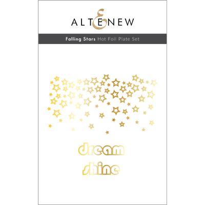 falling stars hot foil plate by altenew for cardmaking and paper crafts.  UK Stockist, Seven Hills Crafts