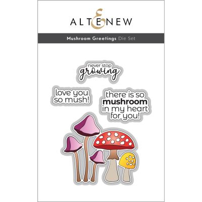 mushroom greetings die by altenew for cardmaking and paper crafts.  UK Stockist, Seven Hills Crafts