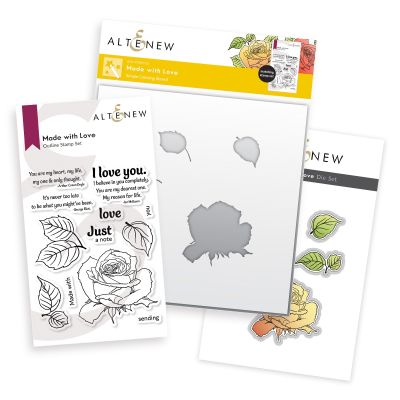 made with love stamp, die and stencil bundle by altenew for cardmaking and paper crafts.  UK Stockist, Seven Hills Crafts