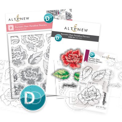 Altenew Dainty Roses stamp and stencil set for cardmaking and paper crafts.  UK Stockist, Seven Hills Crafts