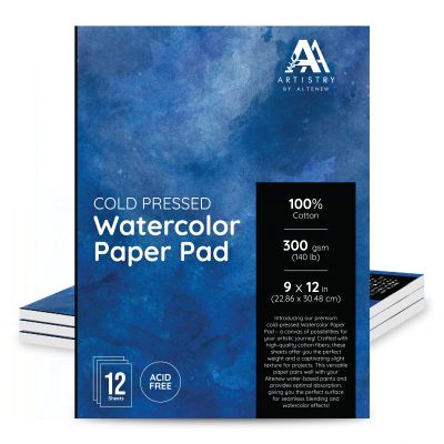 Watercolour Paper Pad 9x12 by AlteNew, Seven Hills Crafts 5 star rated for customer service, speed of delivery and value