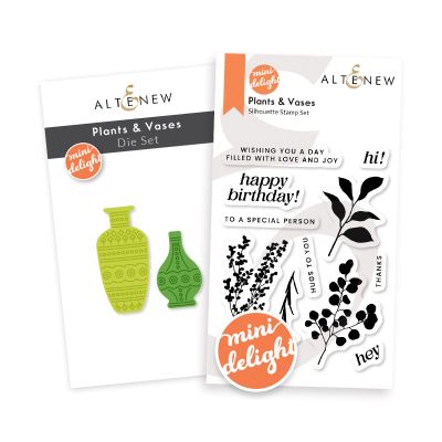 Mini Delight: Plants & Vases Stamp & Die Set, by AlteNew, UK Stockist, Seven Hills Crafts 5 star rated for customer service, speed of delivery and value