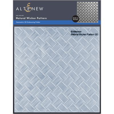 Natural Wicker Pattern 3D Embossing Folder by AlteNew, UK Stockist, Seven Hills Crafts 5 star rated for customer service, speed of delivery and value