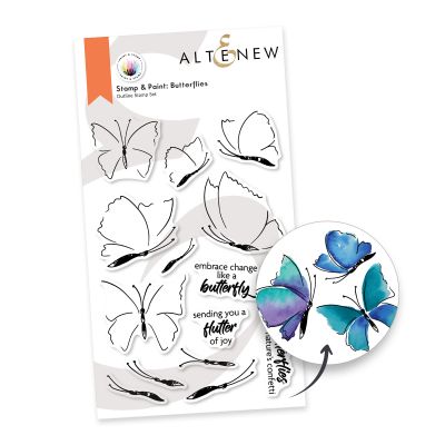 Stamp & Paint Butterflies Stamp Set, by AlteNew, UK Stockist, Seven Hills Crafts 5 star rated for customer service, speed of delivery and value