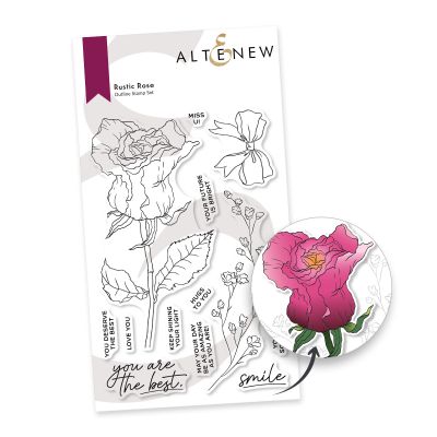 Rustic Rose Stamp Set, by AlteNew, UK Stockist, Seven Hills Crafts 5 star rated for customer service, speed of delivery and value