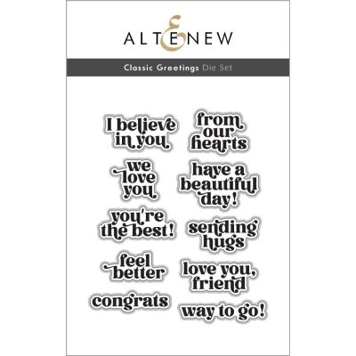 classic greetings die set by altenew for cardmaking and paper crafting available from Seven Hills Crafts, UK Stockist, 5 star rated for customer service, speed of delivery and value