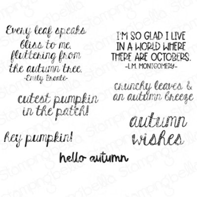 Autumn Sentiment Stamp by Stamping Bella at Seven Hills Crafts, UK Stockist, 5 star rated for customer service, speed of delivery and value