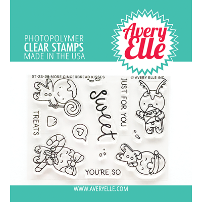 More Gingerbread Kisses Stamp by Avery Elle for cardmaking and paper crafts.  UK Stockist, Seven Hills Crafts