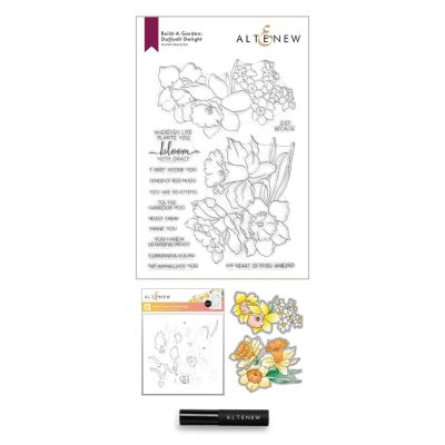 ALT Build-A-Garden Daffodil Delight - Stamp, Die, Stencil and Blending Brush Set