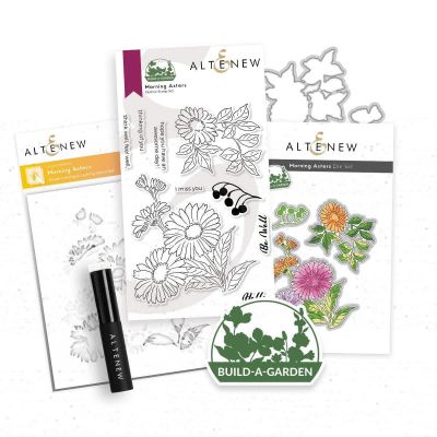 ALT Build-A-Garden Morning Asters Bundle (Stamp, Die, Stencil Set and Brush)