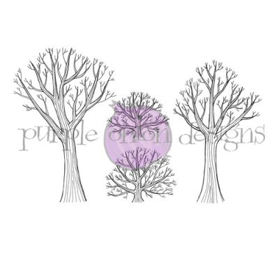 Bare Trees & Bushes Set unmounted rubber stamp by Stacey Yacula for Purple Onion Designs.  Exclusive in the UK to Seven Hills Crafts