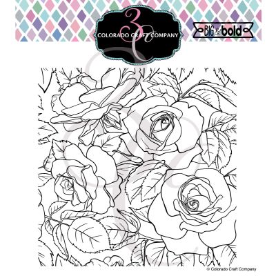 Big & Bold Smell The Roses Stamp by Colorado Craft Company for cardmaking and paper crafts.  UK Stockist, Seven Hills Crafts