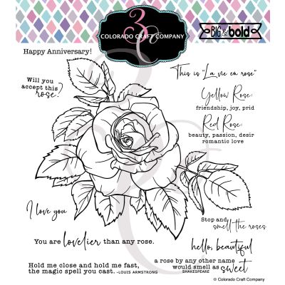 Big & Bold Smell The Roses Stamp by Colorado Craft Company for cardmaking and paper crafts.  UK Stockist, Seven Hills Crafts
