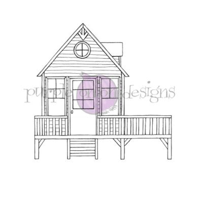 beach house unmounted rubber stamp by Stacey Yacula for Purple Onion Designs.  Exclusive in the UK to Seven Hills Crafts