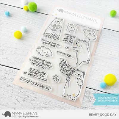 Beary Good Day Stamp by Mama Elephant for cardmaking and paper crafts.  UK Stockist, Seven Hills Crafts