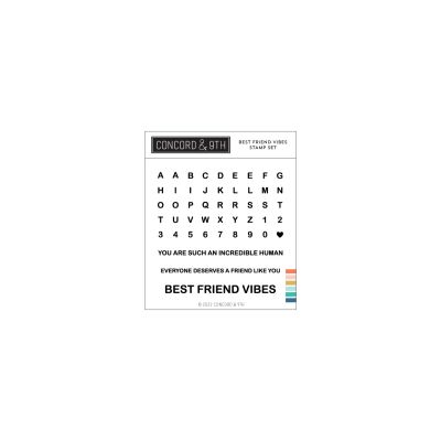 Best Friend Vibes Stamp Set, by Concord & 9th, Seven Hills Crafts 5 star rated for customer service, speed of delivery and value