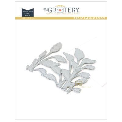 Birds of Paradise Border Die by The Greetery, Garden Party Collection for cardmaking cutting leaves