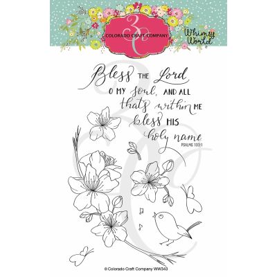 Whimsy World - Bless The Lord Blossoms Stamp