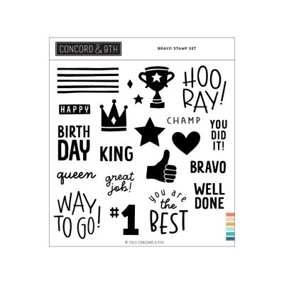 concord and 9th UK Stockist - bravo stamp set for paper crafting