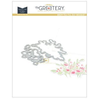Brew-tea-ful Day Bouquet Die by The Greetery, Garden Party Collection for adding flowers to the cups and teapots for cardmaking