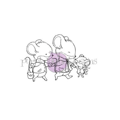 Brie, Cheddar & Colby (3 Mice Walking) unmounted rubber stamp by Stacey Yacula for Purple Onion Designs.  Exclusive in the UK to Seven Hills Crafts