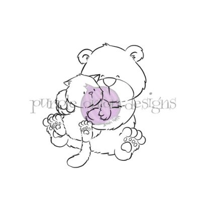 Brownie Bear & Tofu Cuddles Stamp Set unmounted rubber stamp by Pei for Purple Onion Designs.  Exclusive in the UK to Seven Hills Crafts