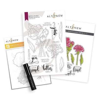 ALT Build-A-Garden Grand Carnations Bundle (Stamp, Die, Stencil Set and Brush)
