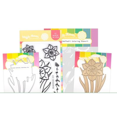 WF Sketched Daffodil Bundle - Stamp, Die, Stencil and Hot Foil Plate