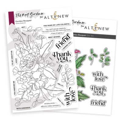 Altenew Garden Bouquet Stamp and Die for creating floral art for cardmaking, scrapbooking and framed prints - perfect for watercolouring