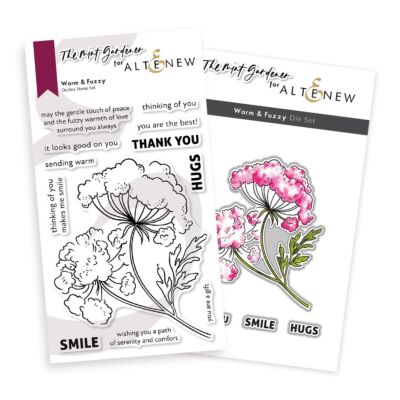 Altenew Warm & Fuzzy Stamp and Die Set for creating floral art for cardmaking, scrapbooking and framed prints - perfect for watercolouring