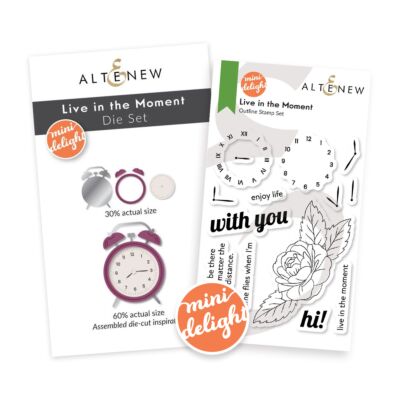 Altenew Mini Delight Live in the Moment Stamp and Die Set for creating floral images for cardmaking and scrapbook layouts