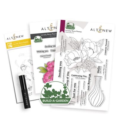 Altenew Build-A-Garden Lovely Rose Peony Add on Kit for creating floral images for cardmaking and scrapbook layouts