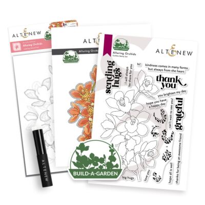 Altenew Build-A-Garden Alluring Orchids Kit (Stamp, Die, Stencil and Brush)