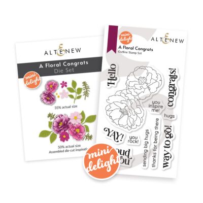 Altenew Minin Delight Floral Congrats Stamp & Die Set - for creating fantastic flower images