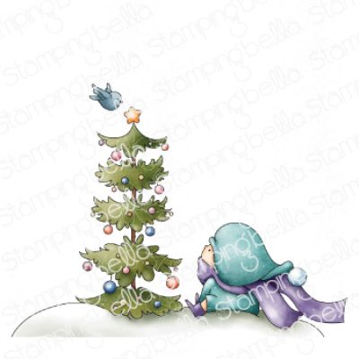 Bundle Girl With a Christmas Tree and Birdie