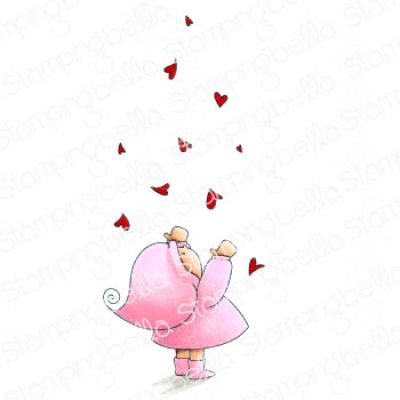Bundle Girl With Falling Hearts Stamp