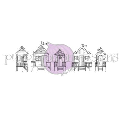 cabana row unmounted rubber stamp by Stacey Yacula for Purple Onion Designs.  Exclusive in the UK to Seven Hills Crafts