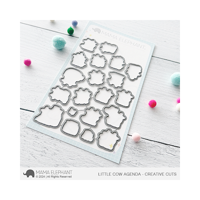 Little Cow Agenda Die by Mama Elephant for cardmaking and paper crafts.  UK Stockist, Seven Hills Craft